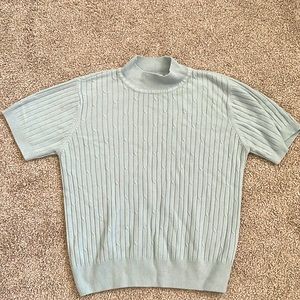 Mock Neck Woven Top